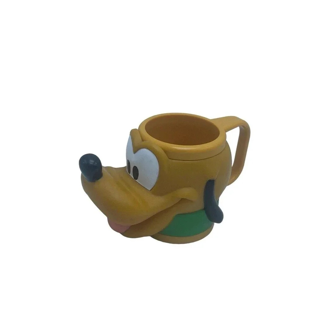 Pluto Vintage 90's Disney Applause Pluto Plastic Face Cup Mug Collectible